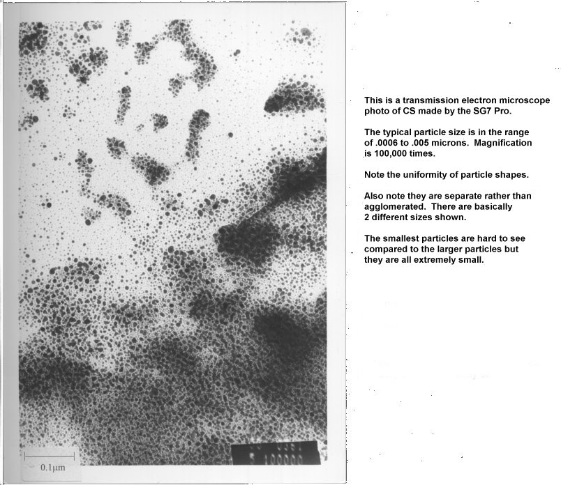 TEM of a colloidal silver produced by the SilverGen SG7 Pro